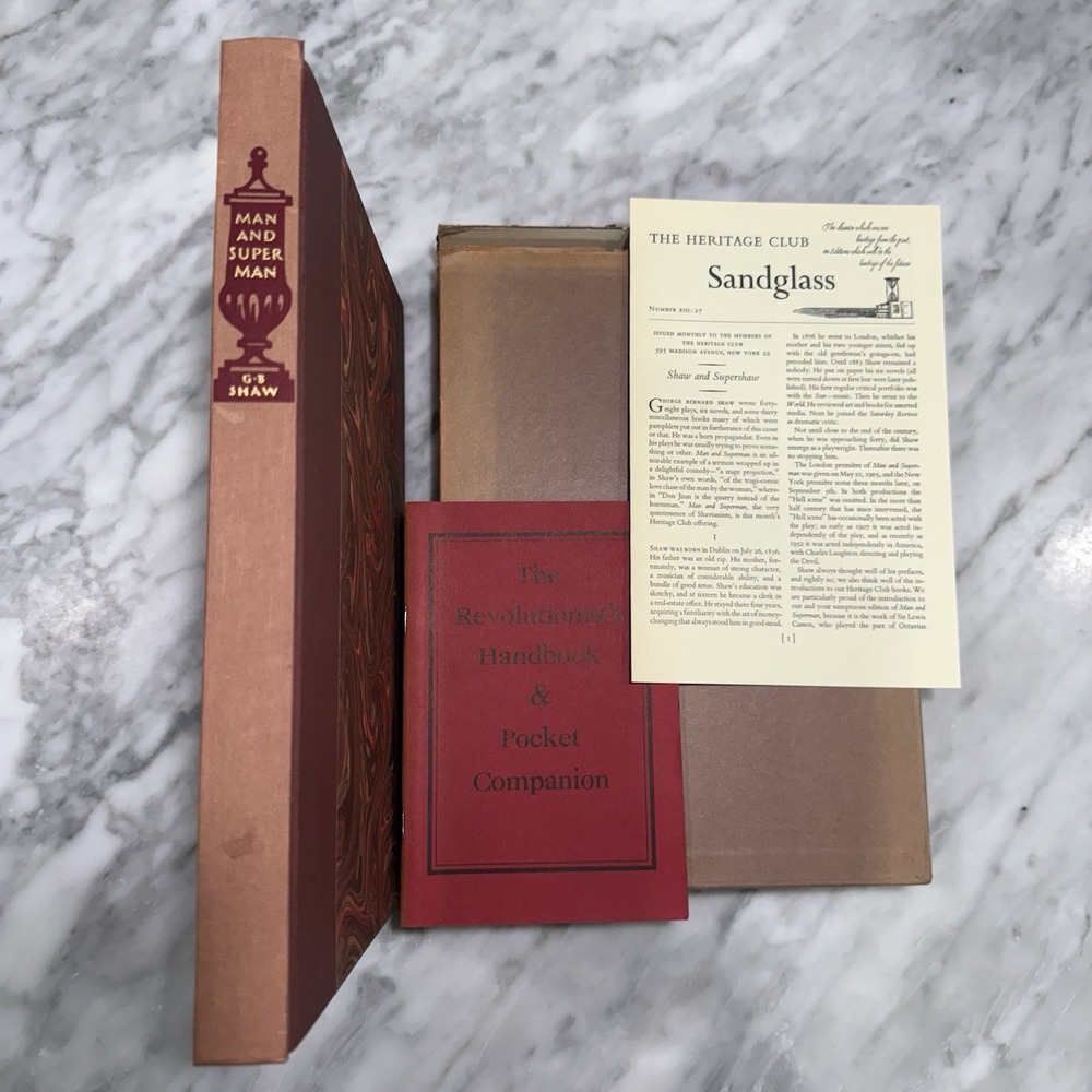 Man and‎ Superman by George Bernard Shaw Heritage Press w/ Sandglass & Slipcover